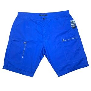 Sean John Blue Zipper Cotton Cargo Shorts Mens 44B NWT